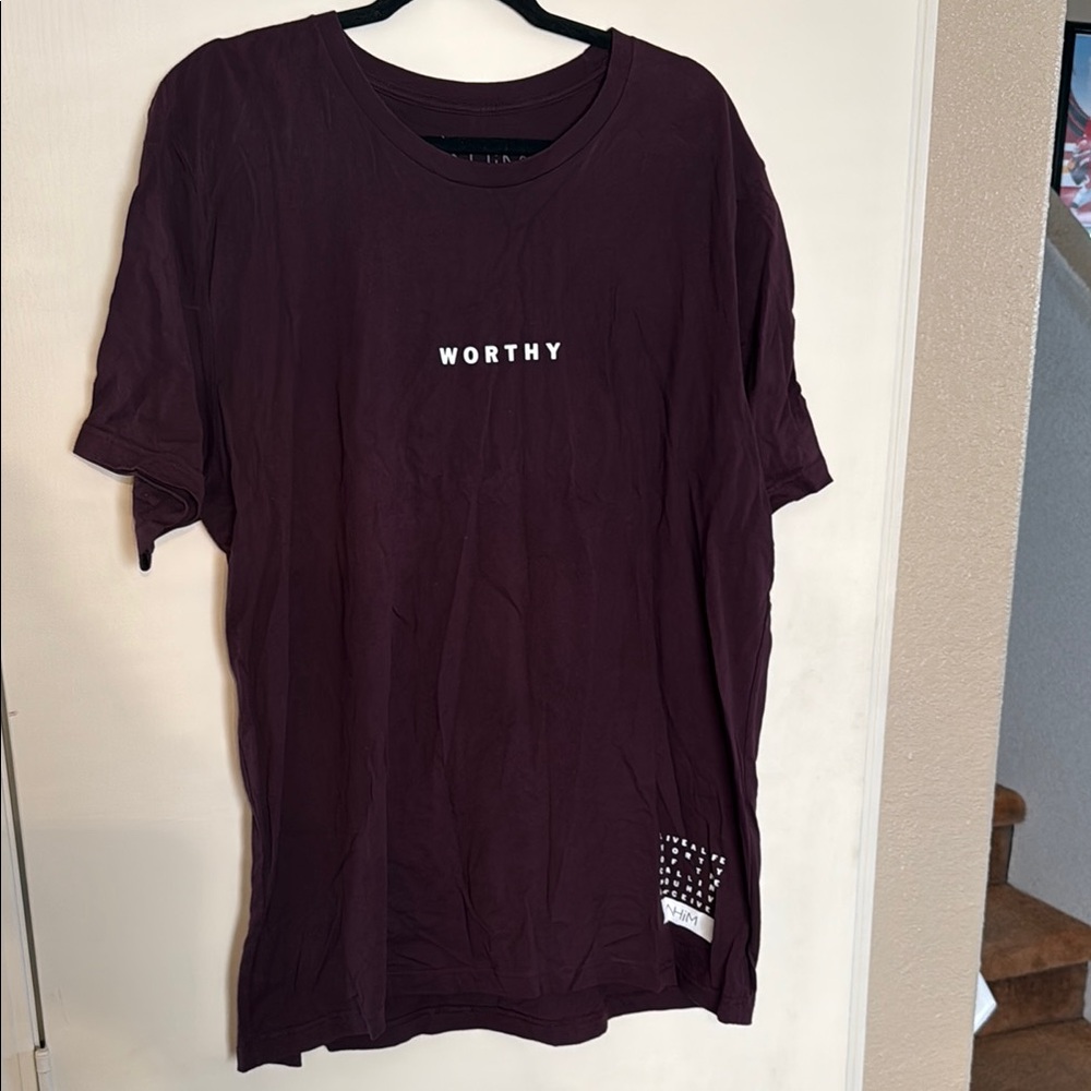 NHIM Worthy Purple Short Sleeve Tee Casual Comfort